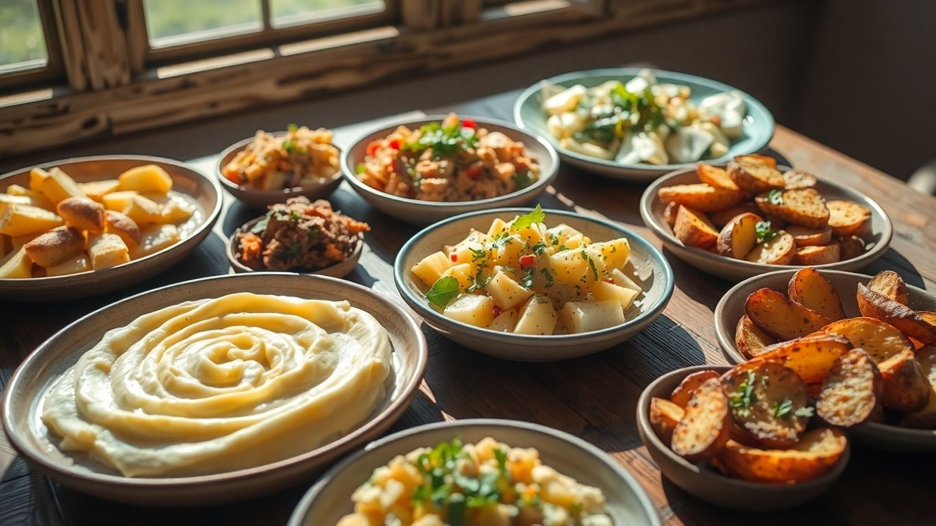 Biologische aardappelen in diverse heerlijke gerechten.