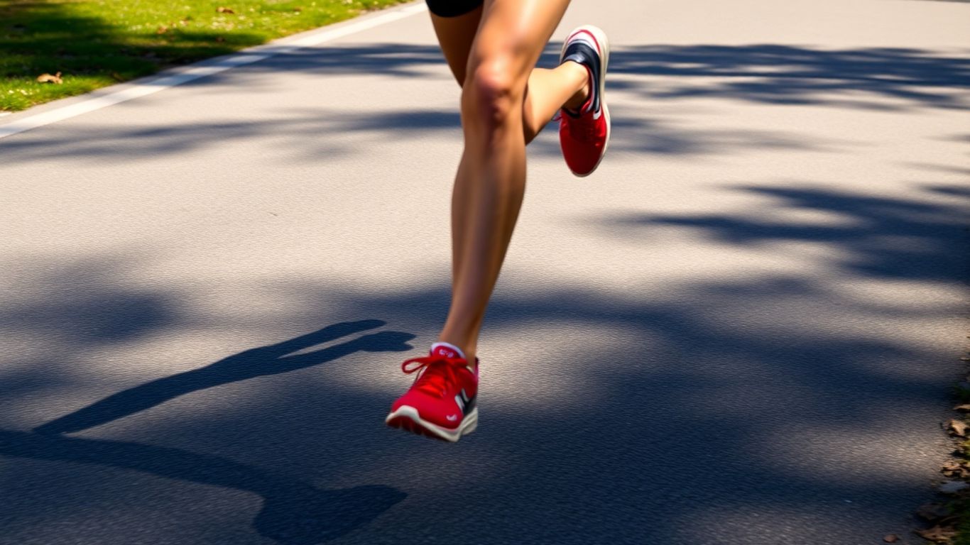 Runner's legs in motion during a marathon.