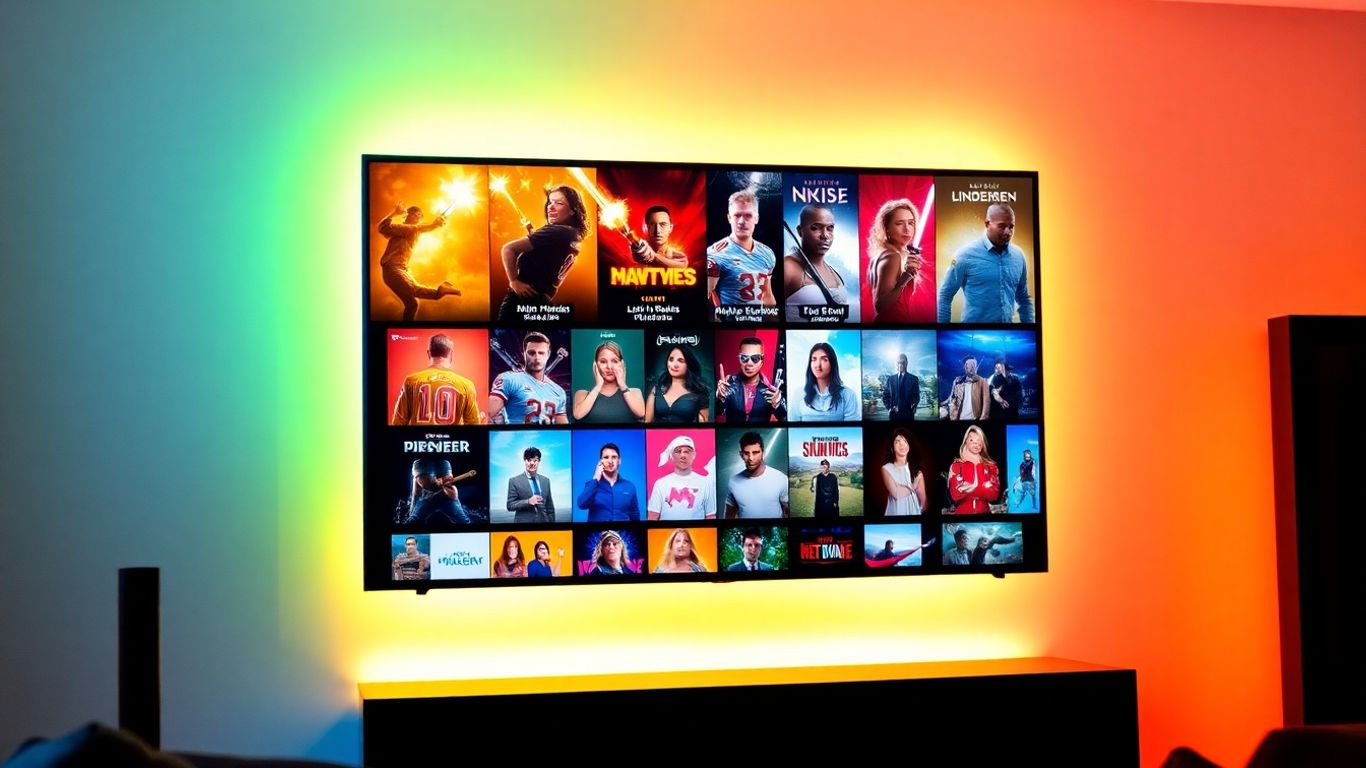 شاشة تلفزيون تعرض محتوى متنوع وممتع