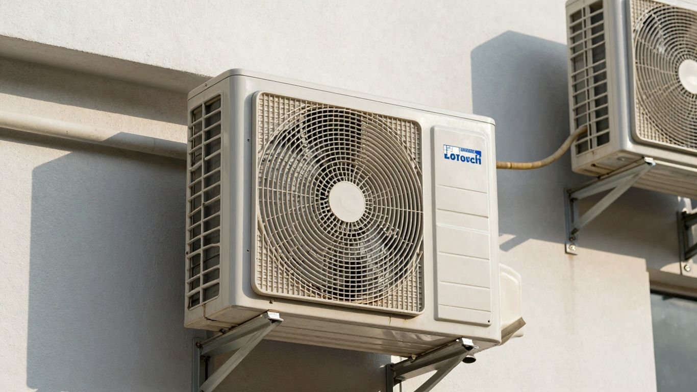 Split-Klimaanlage an einer Außenwand