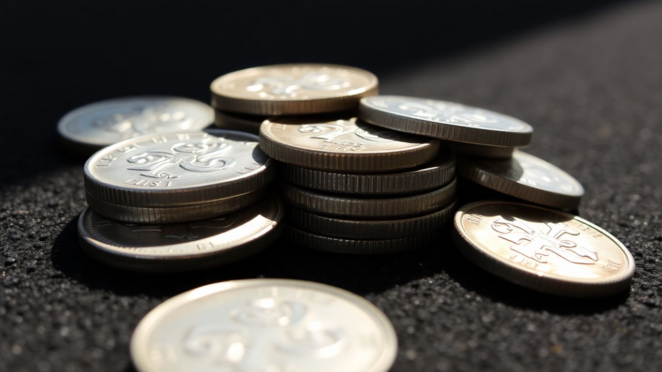 Stack of old silver coins