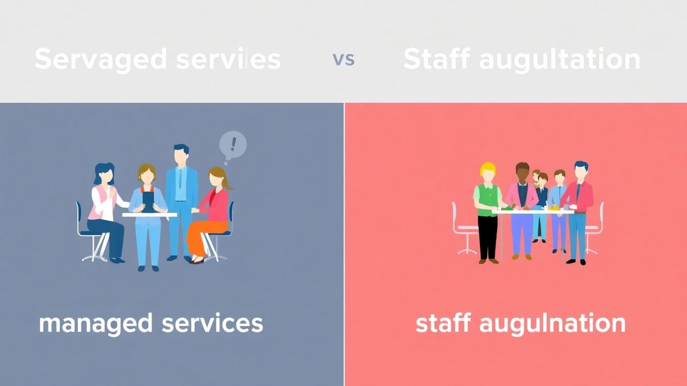 Infographic comparing managed services and staff augmentation models.