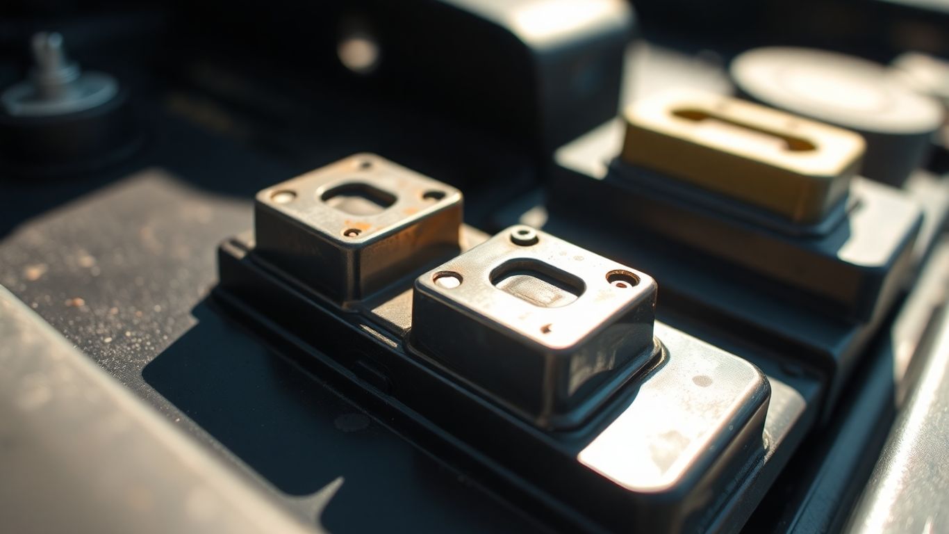 Car battery with clean terminals, ready for a road trip.