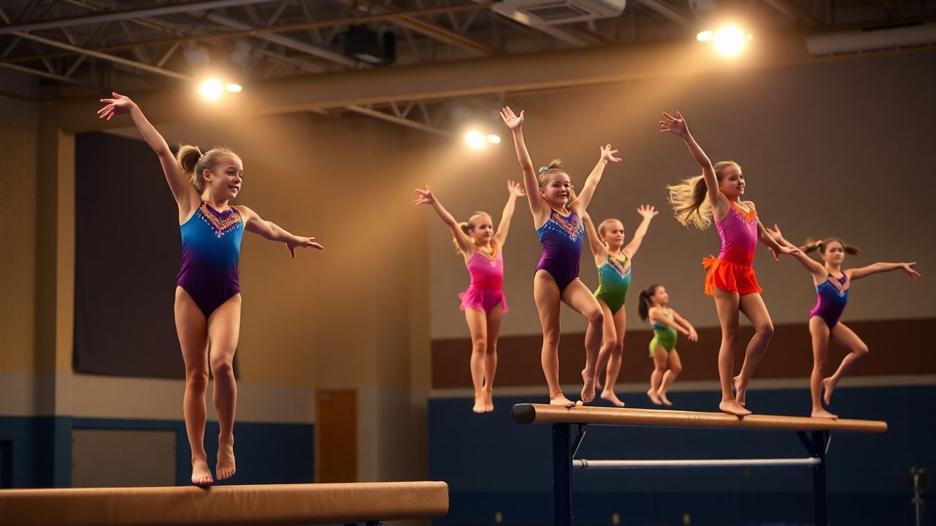 Gymnasts in action at Gymnastics Cooroy.