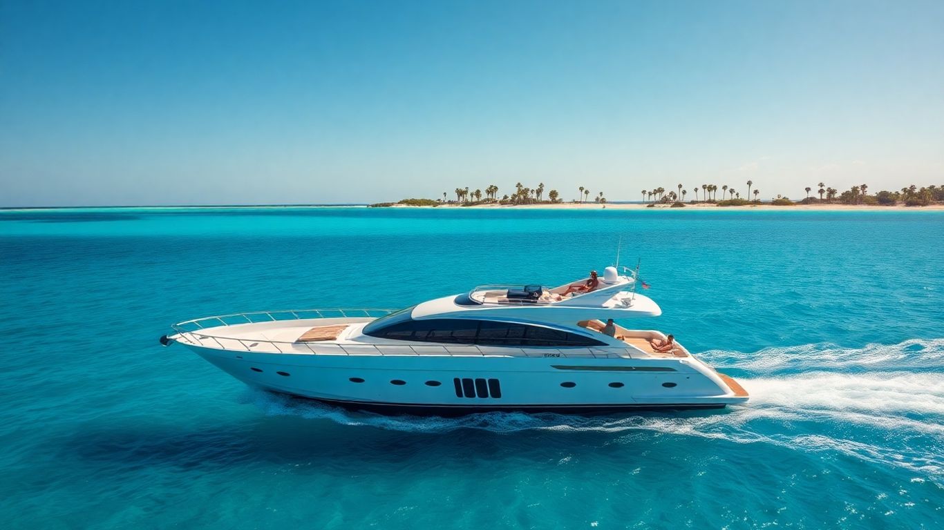 Private yacht sailing on clear turquoise water near Key West coast.