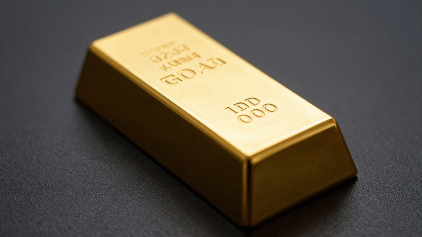 深色背景上闪亮的金条。
