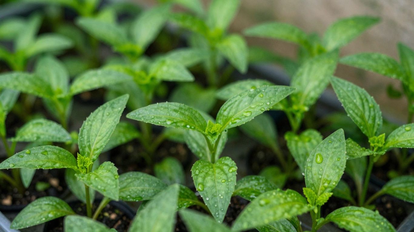 Indoor-Garten mit Pflanzen im Wachstumsschub