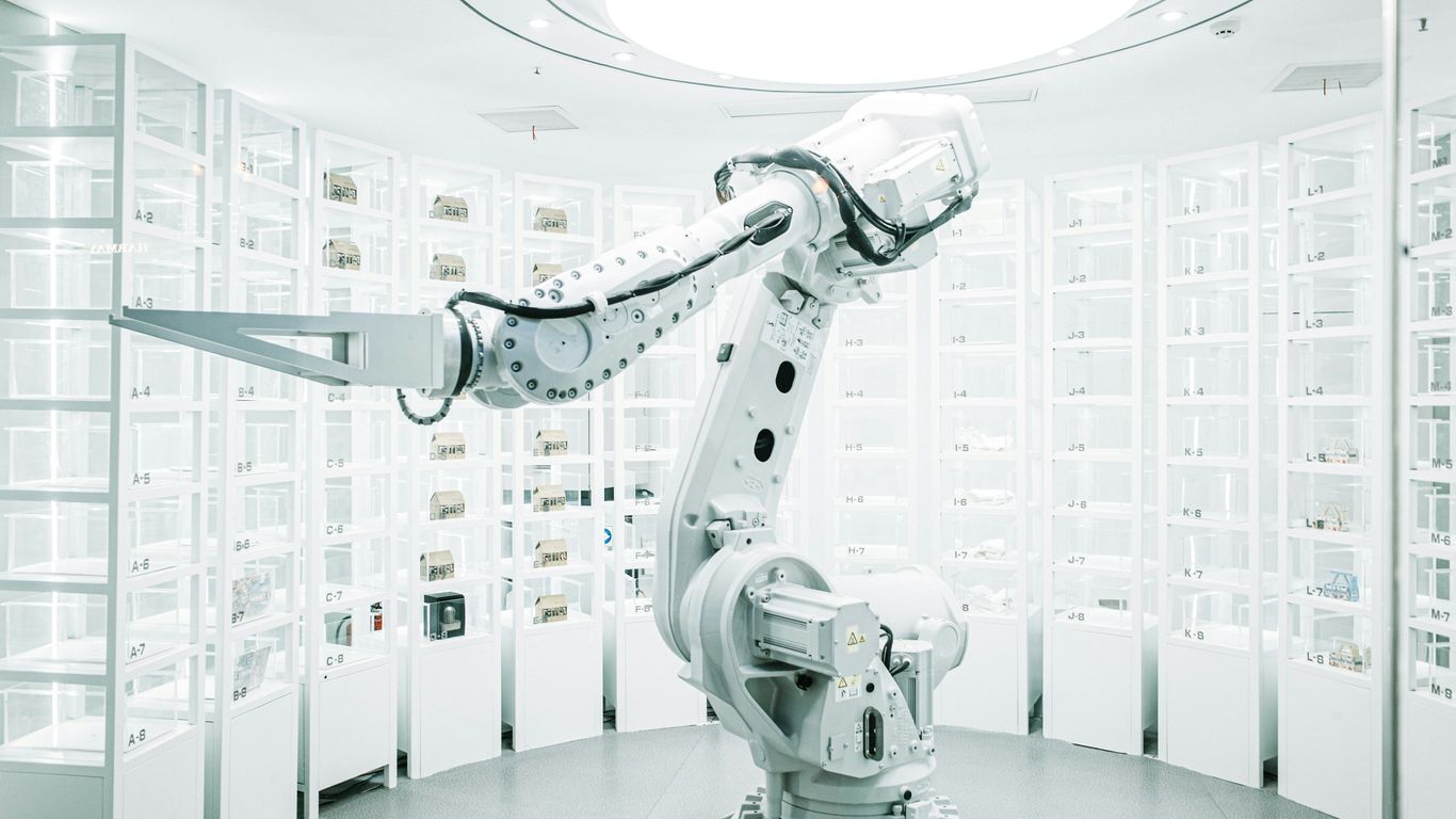 a room with many machines
