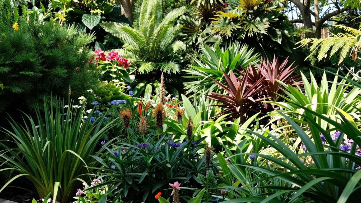 Groene planten en bloemen in de Botanische Tuin Delft.