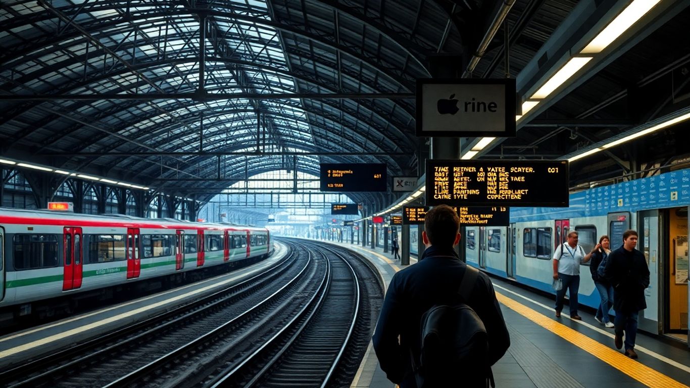 Comboios parados na estação devido à greve.