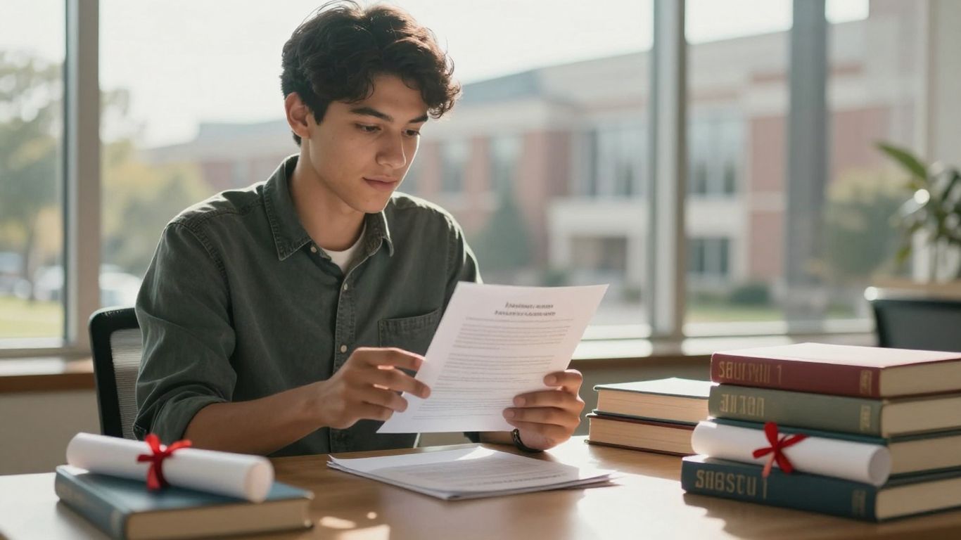 Student reviewing private student loan options for higher education.