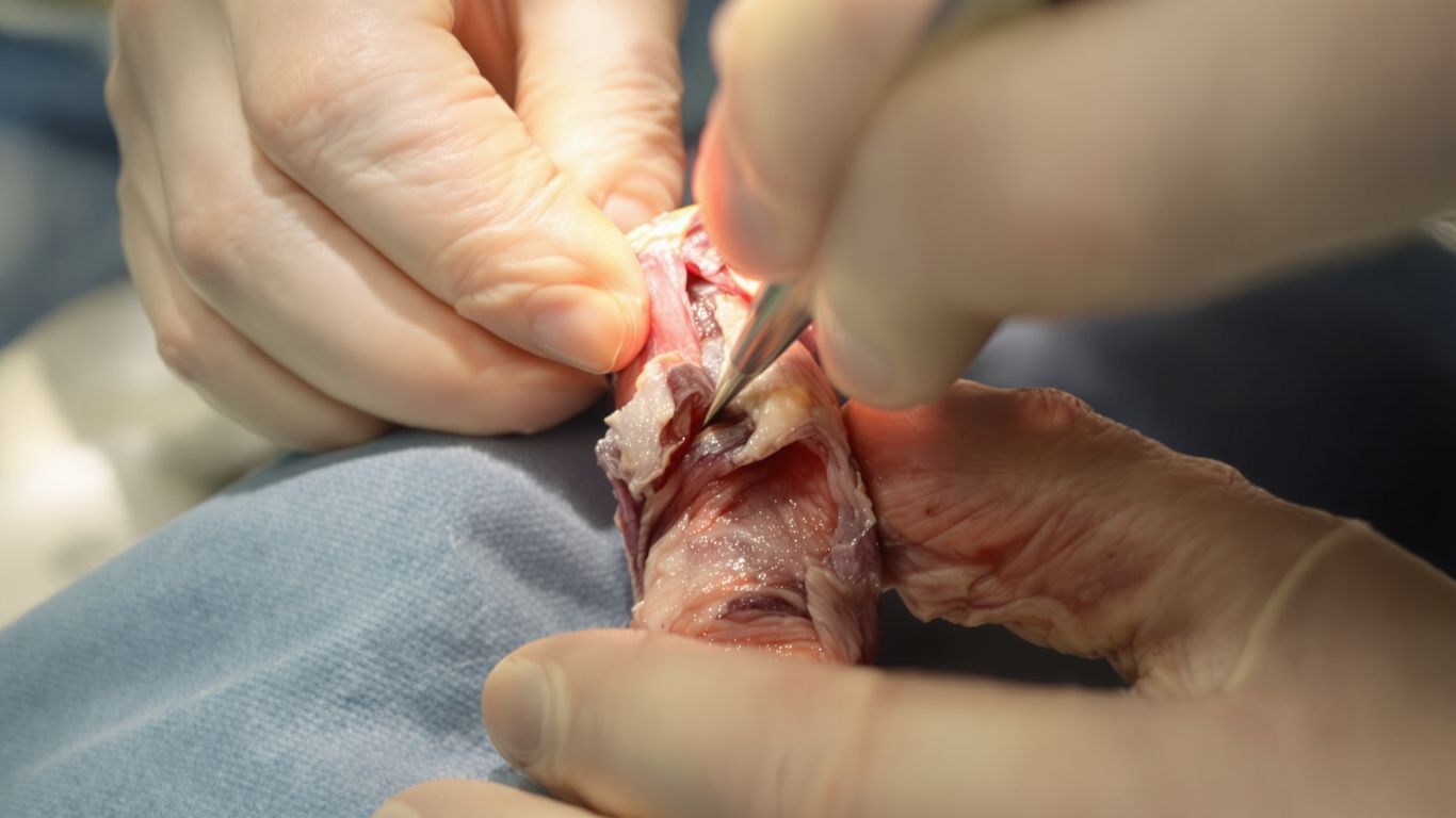 Reconstrucción de pulgar con colgajo de piel.