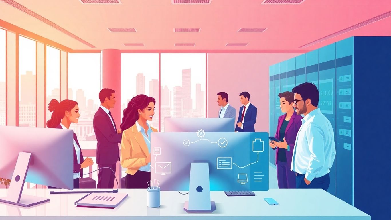 Los Angeles IT support infographic with business and technology