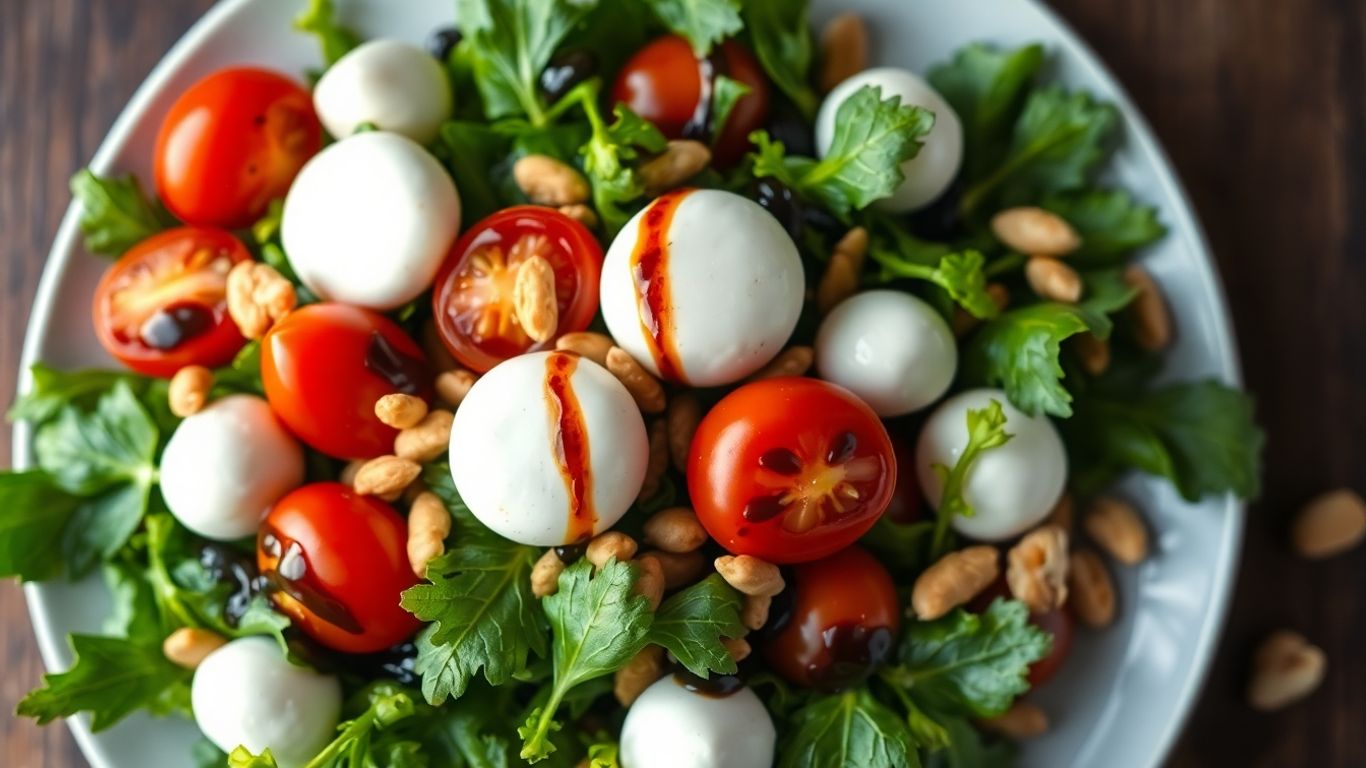 Gourmet rocket salad with tomatoes and mozzarella.
