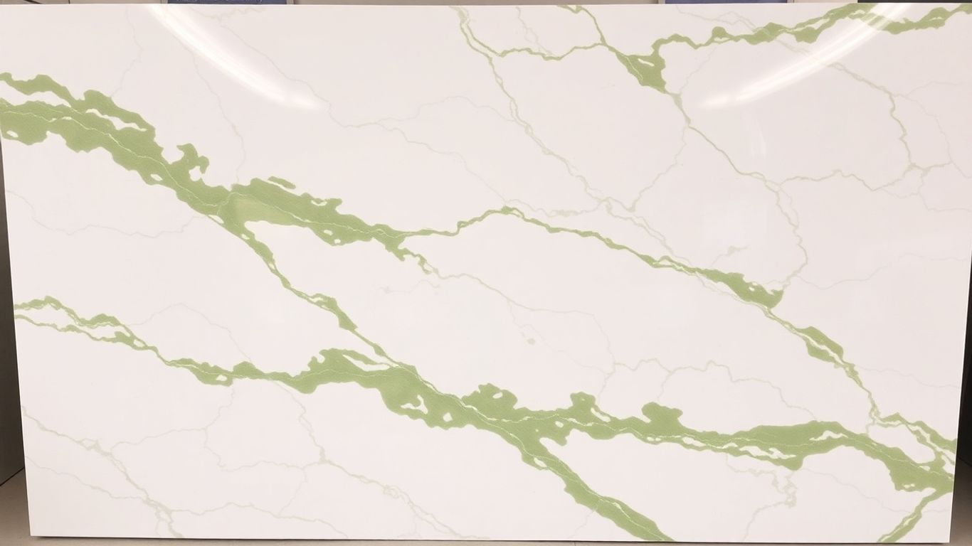 Calacatta Oliva marble slab with green veining