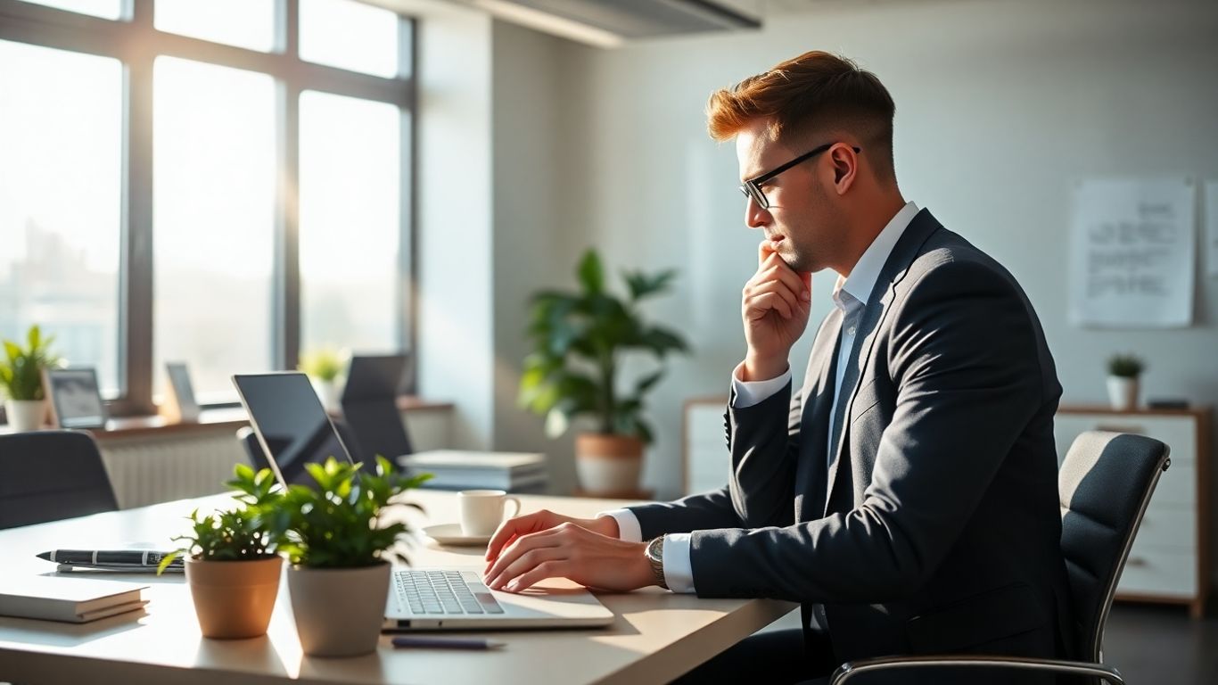 Person planning link building strategy on laptop