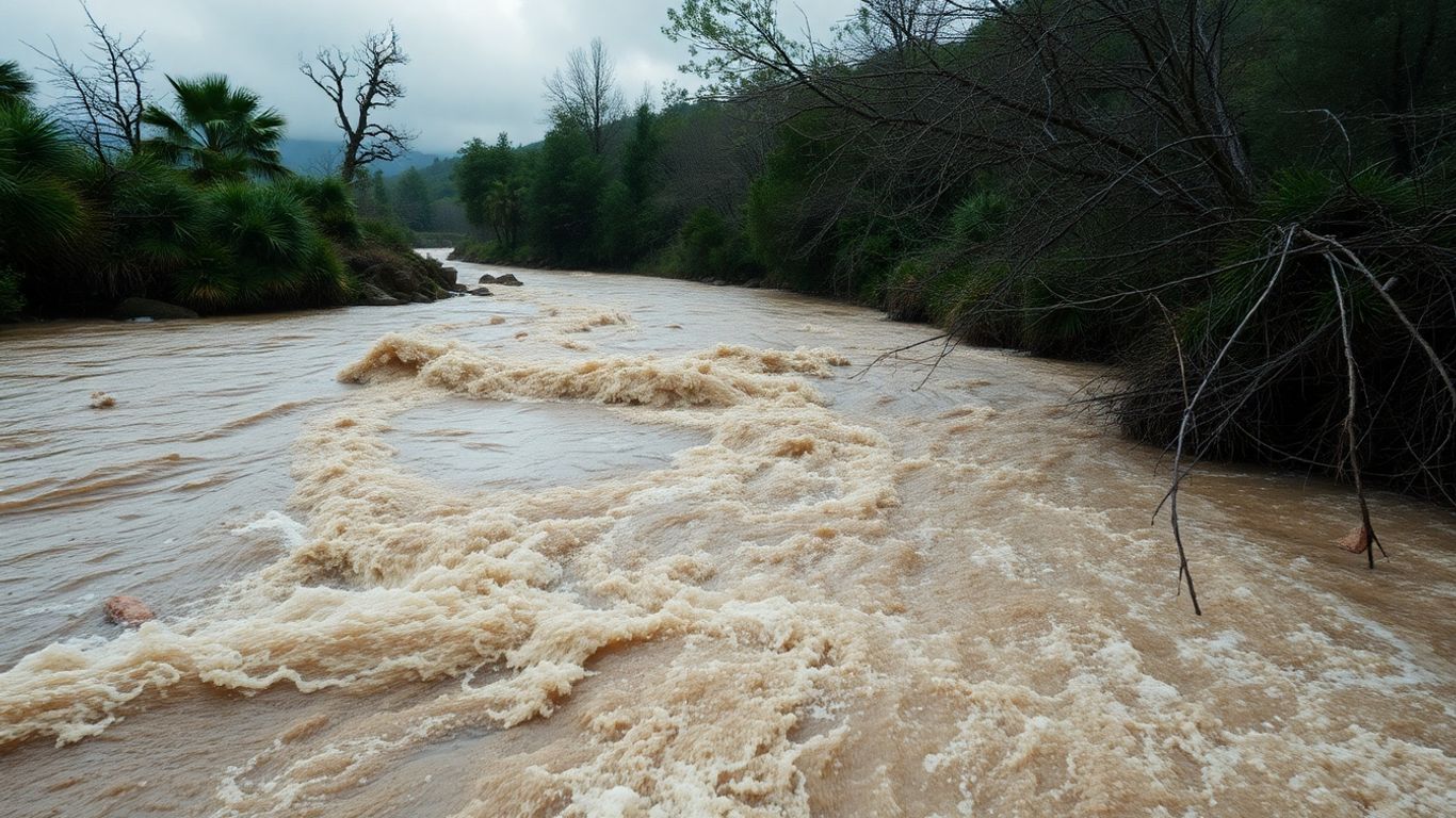 Inondation en Corse causée par la tempête Benjamin.