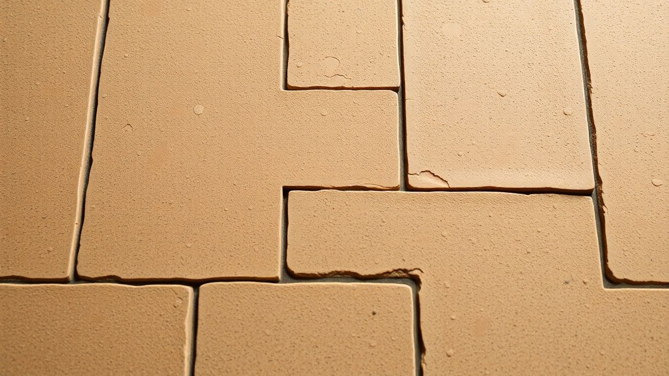 Tumbled tiles with a rustic, matte finish.