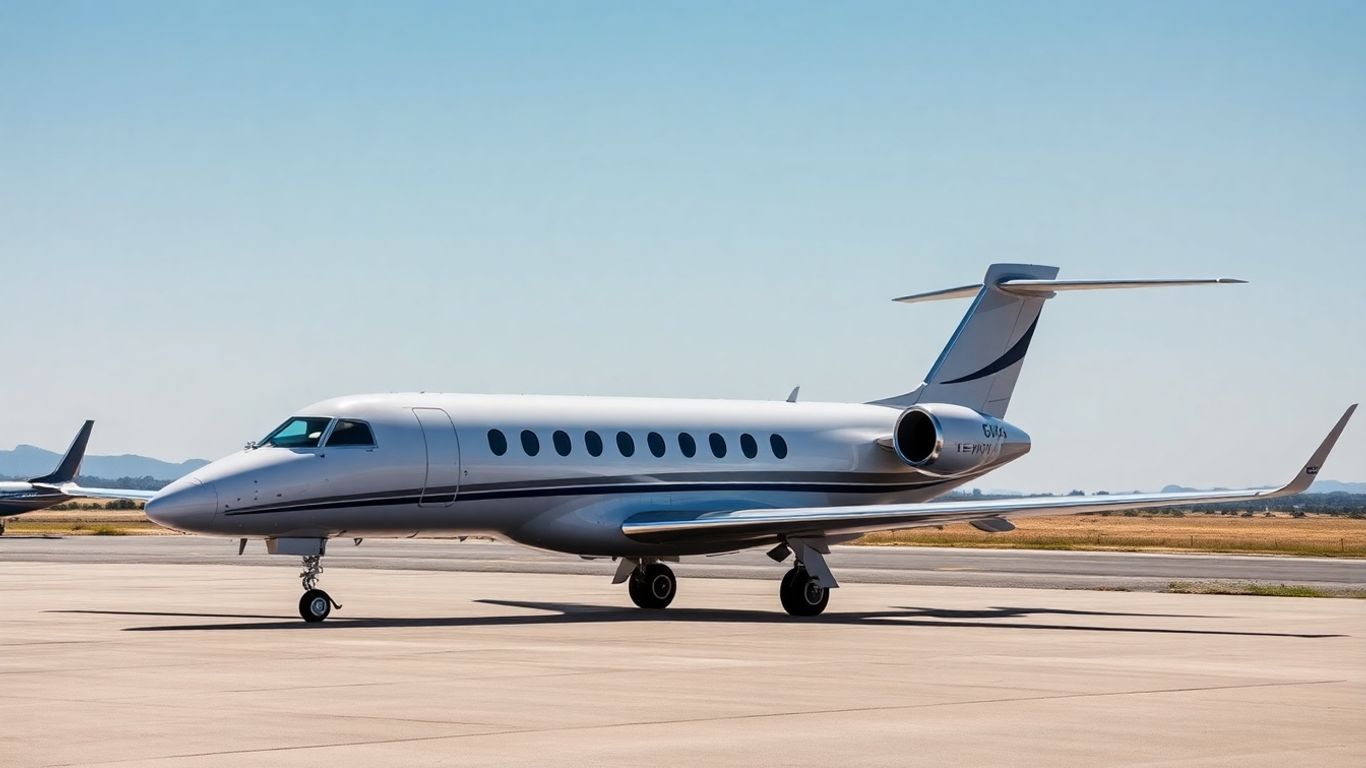 Private jet on tarmac