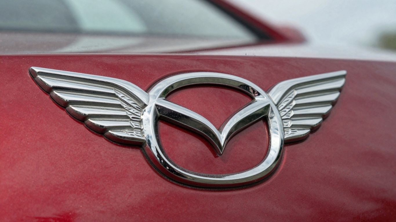 Mazda car emblem close-up