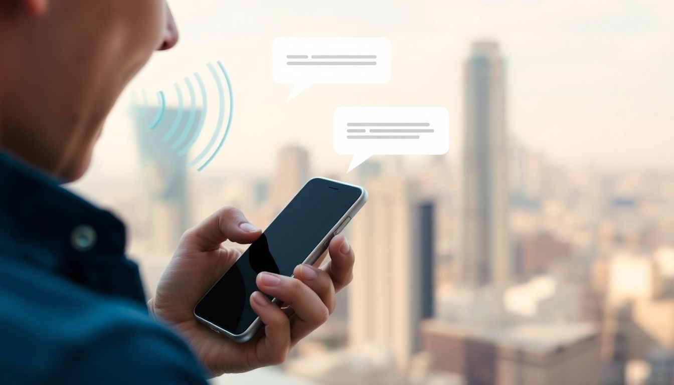 Voice search interaction with a smartphone and sound waves.