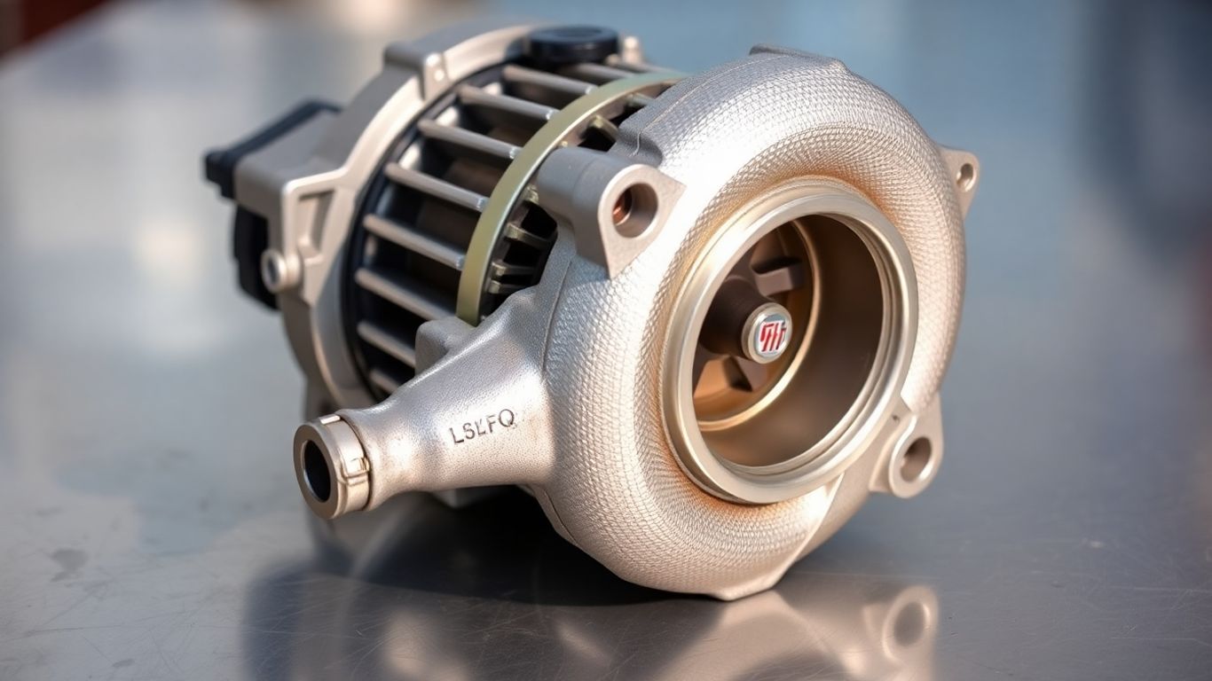 Clean, polished used Fiat engine part.