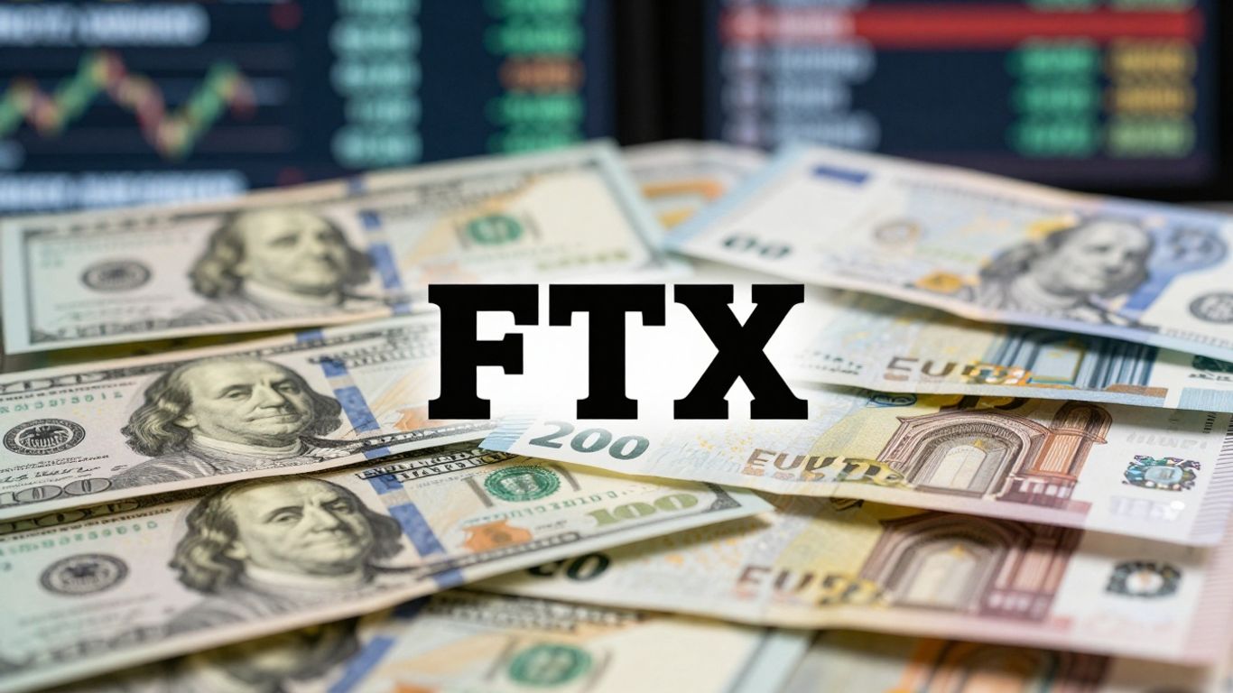FTX payout update with global currency and FTX logo.