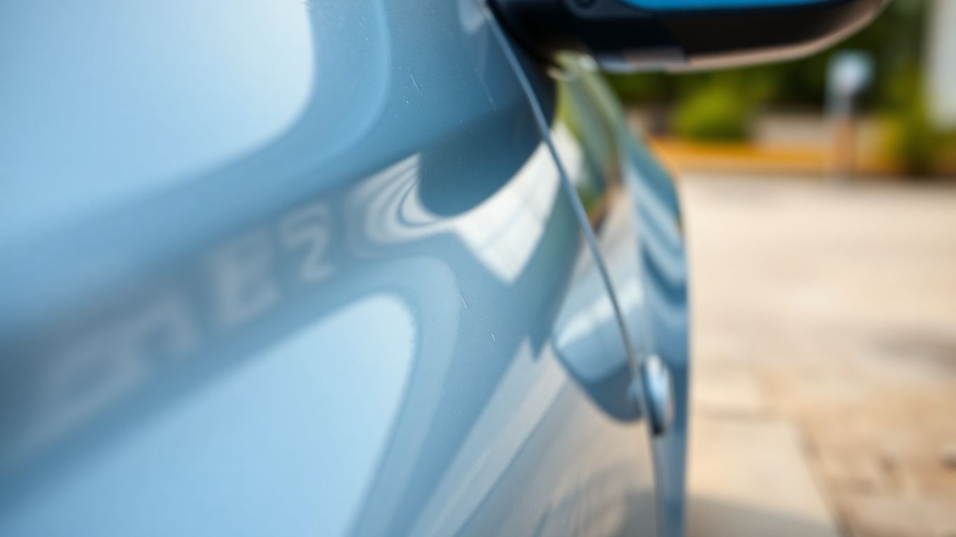 Auto-Schaden an Stoßstange und Spiegel