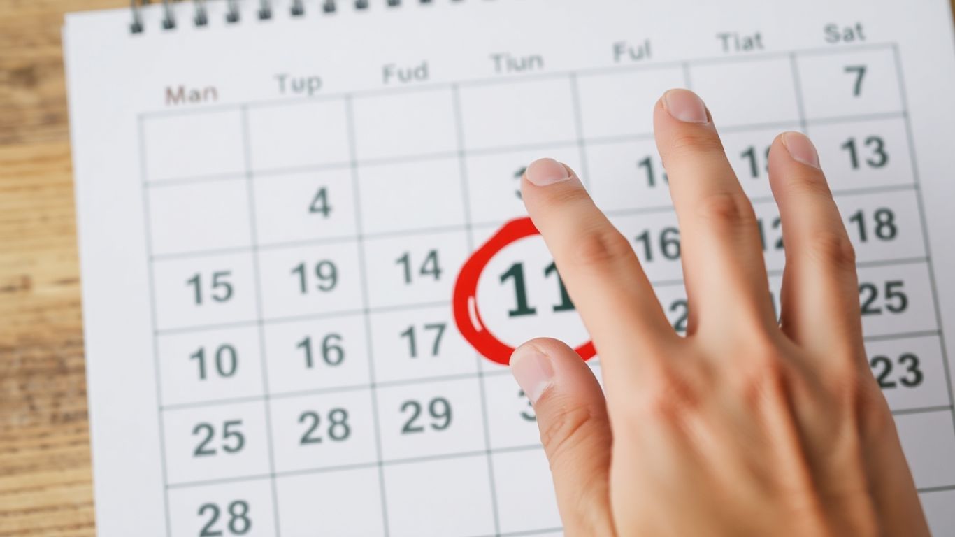 Calendário com data marcada para o IRS