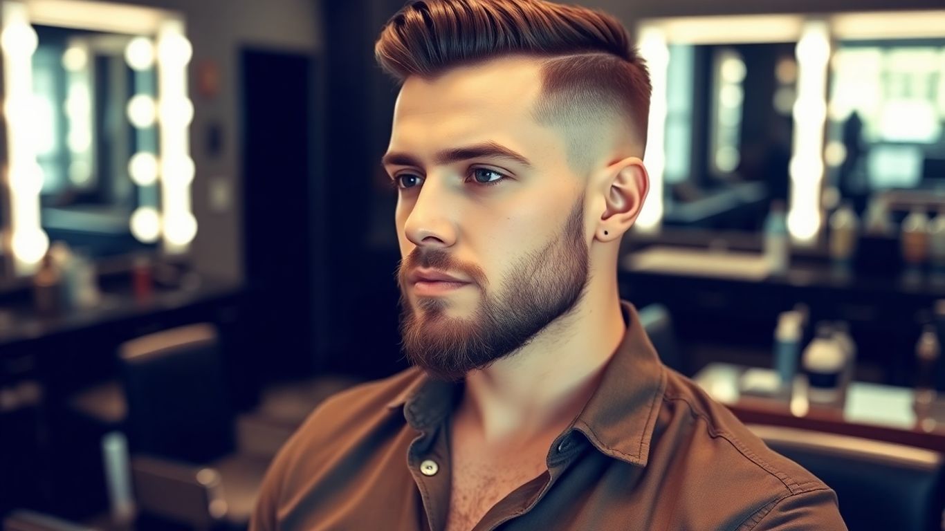 Man with modern haircut and beard