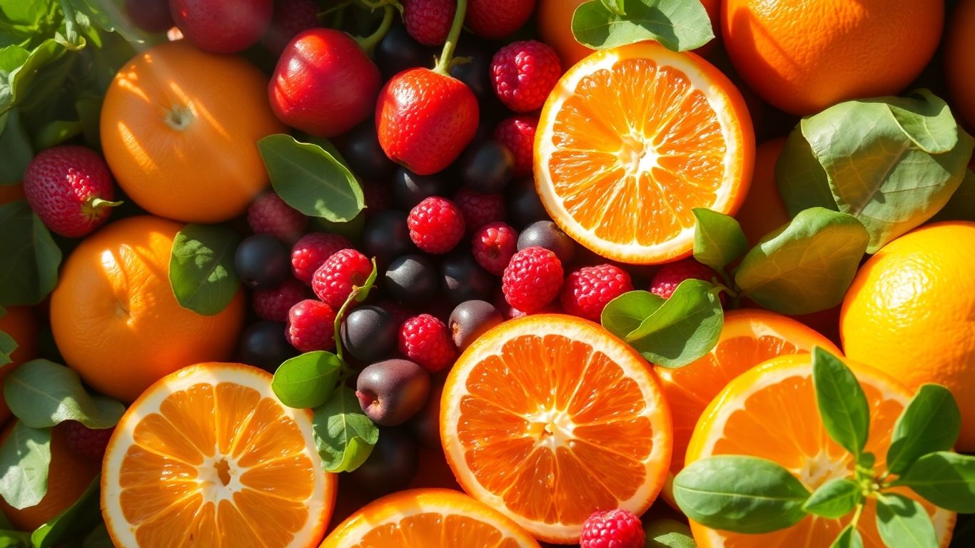Vibrant fruits and vegetables for immune health.