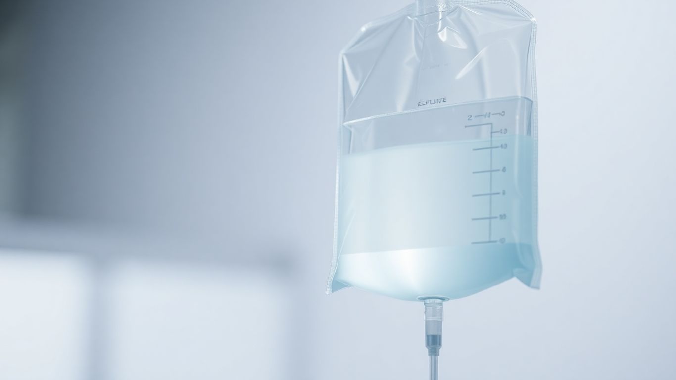 IV hydration therapy bag for energy boost.