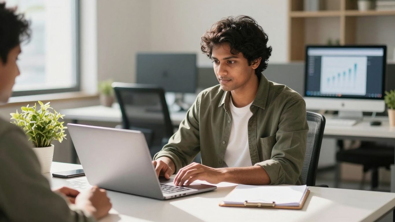 شخص يعمل على مشروع تجارة إلكترونية ناجح