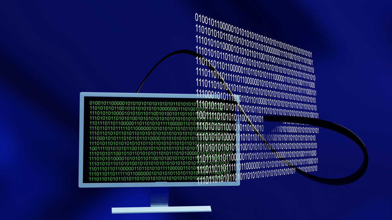 a computer monitor with a lot of code on it