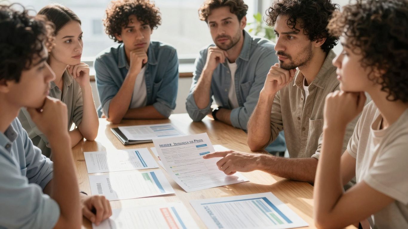 People reviewing health insurance plan options.