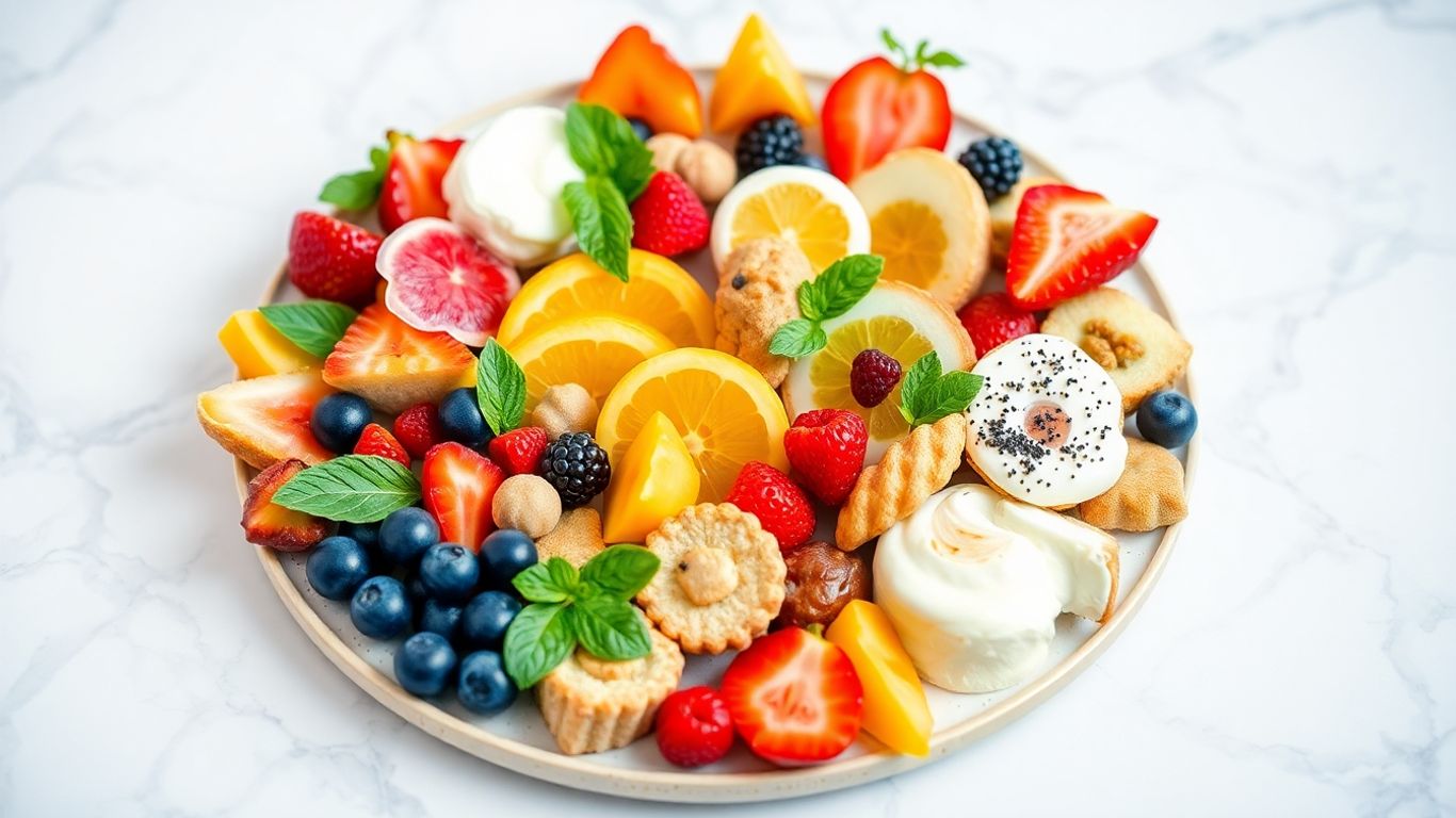 ชุดอาหารว่างสวยงาม จัดวางอย่างน่ารับประทาน