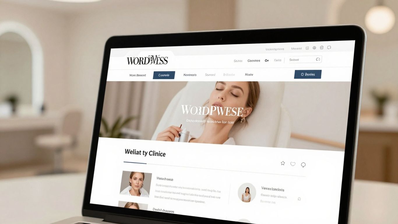 WordPress dashboard on a laptop screen.