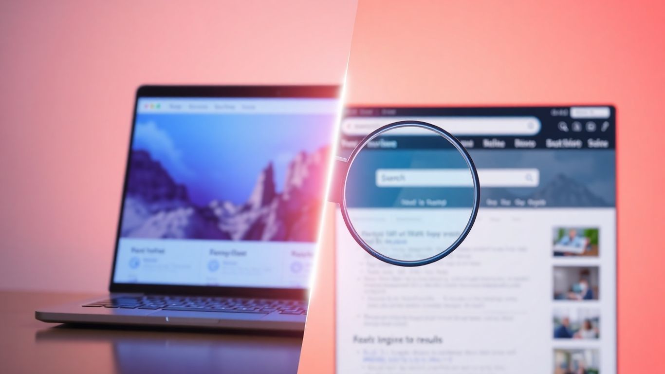 Website design and SEO search results connected.