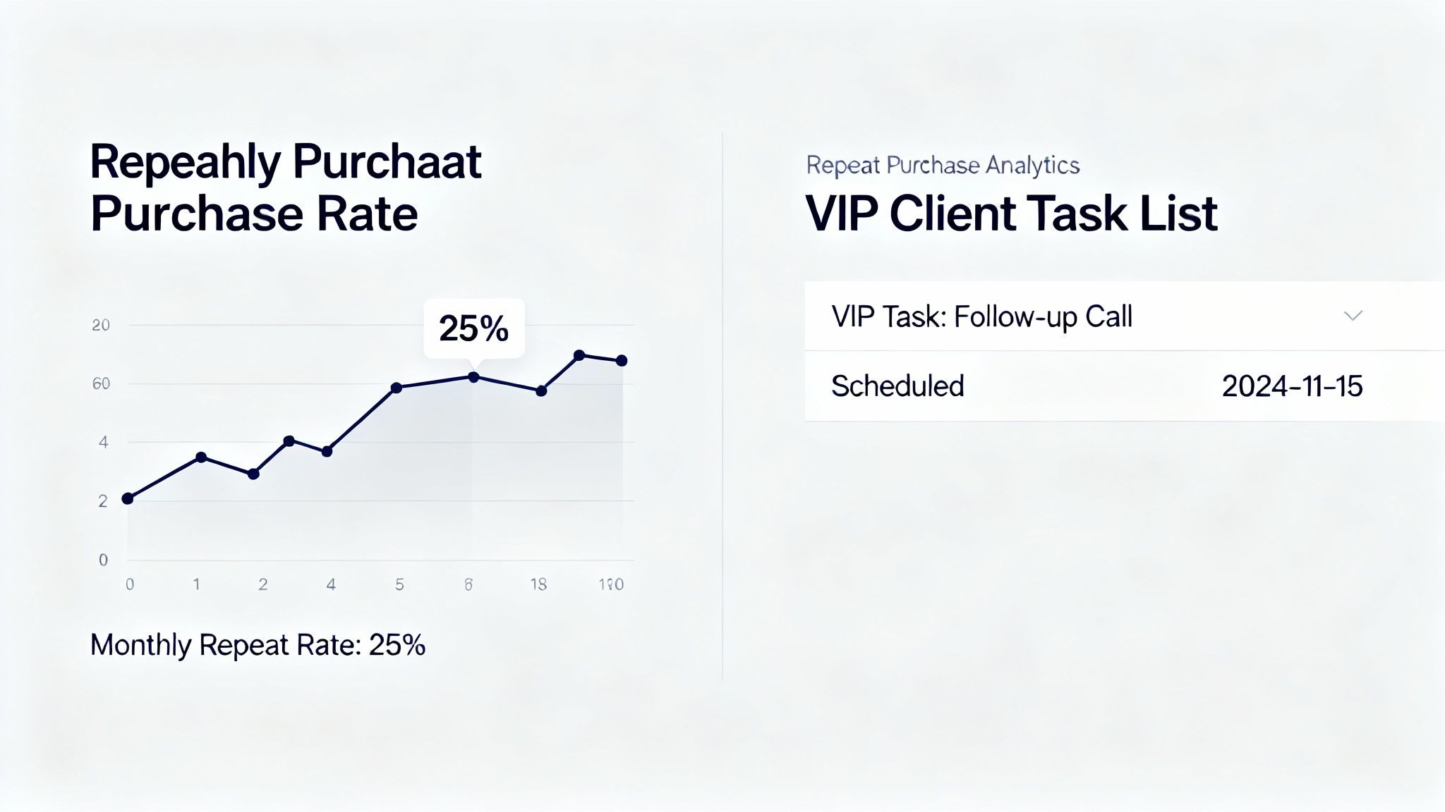 Generic CRM use: ecommerce team tracking repeat purchases and VIP client tasks