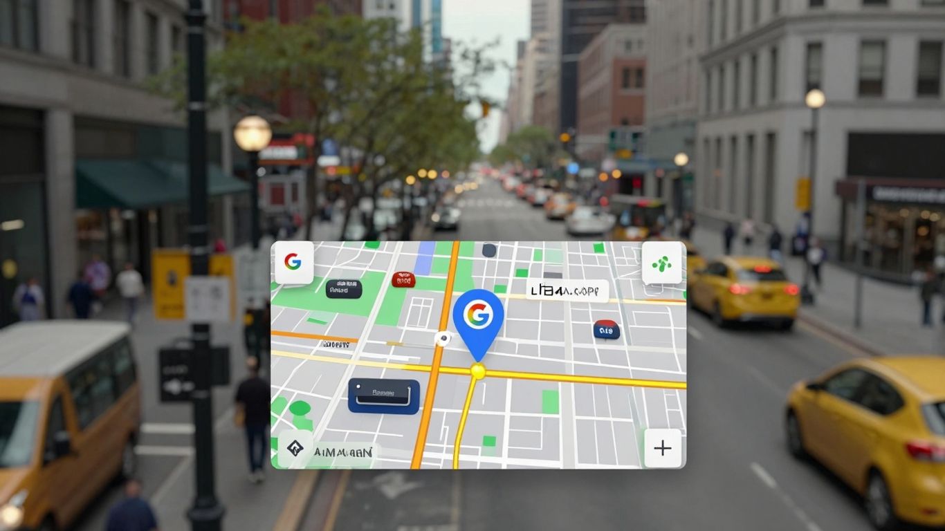 Google Maps interface on a city street.