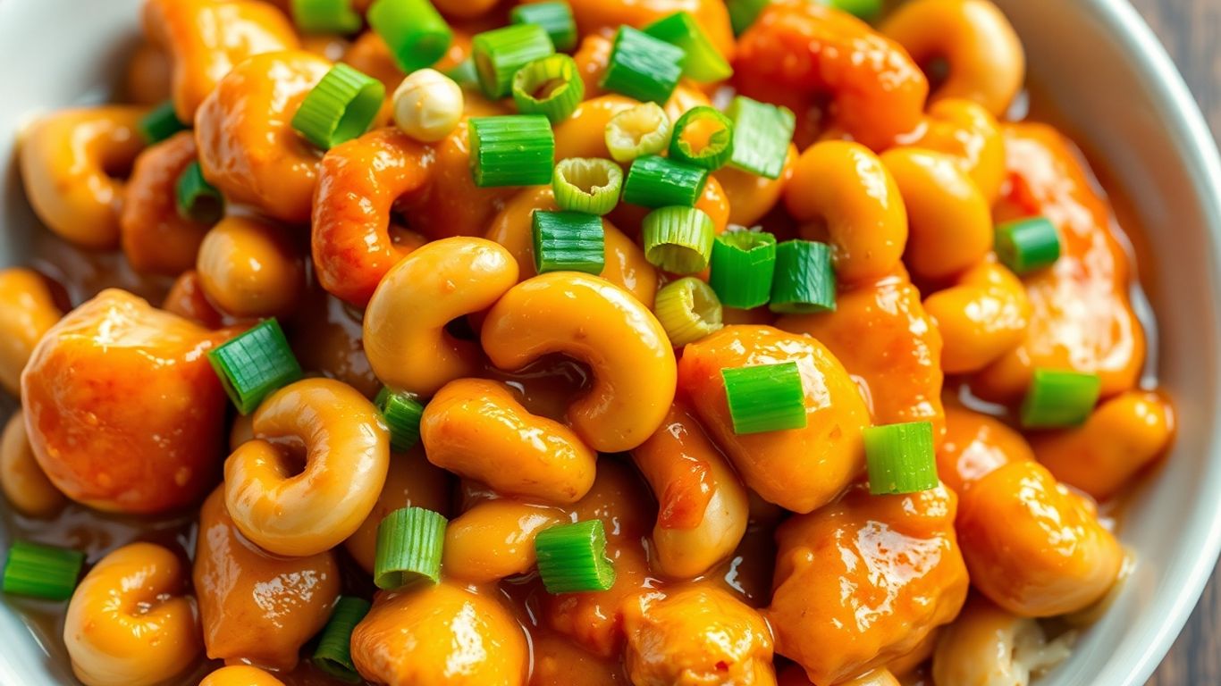 One-tray cashew chicken with green onions.