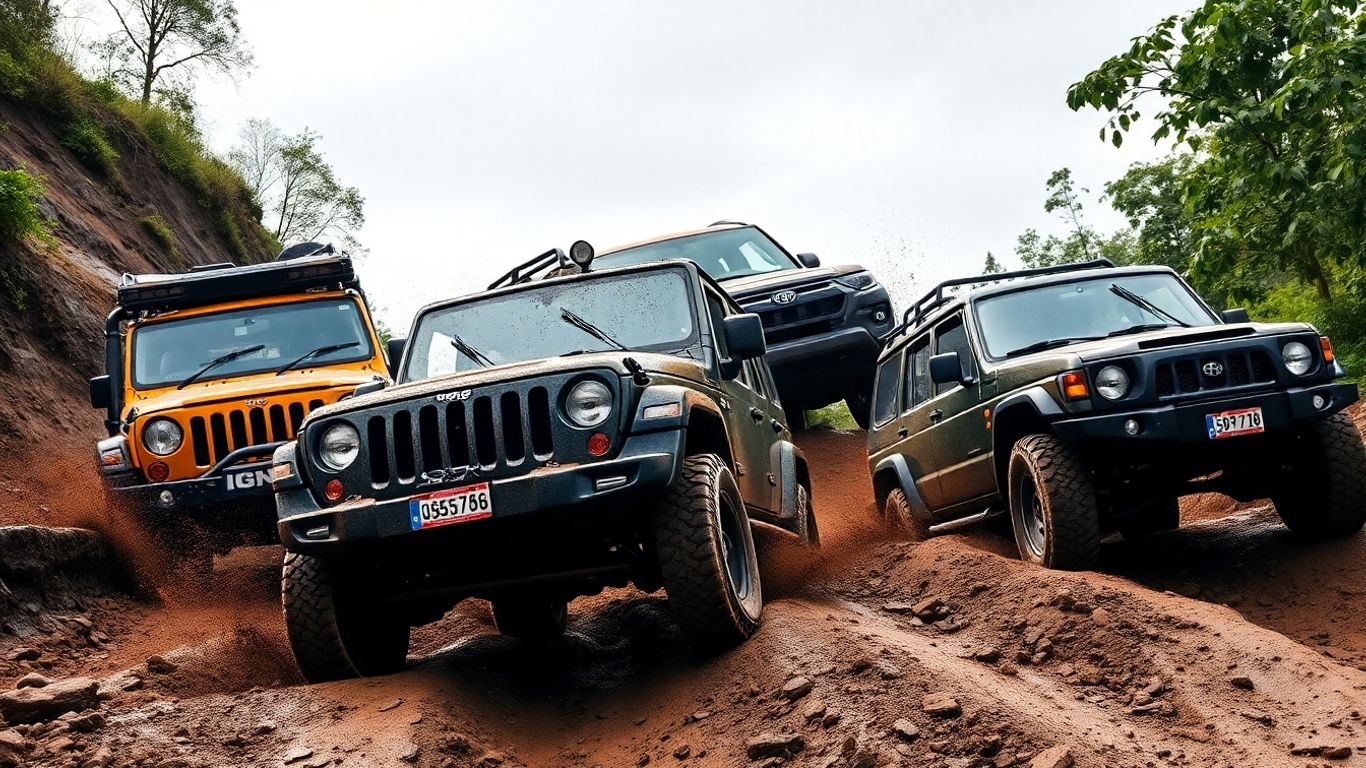 Drei Geländewagen im Offroad-Vergleich