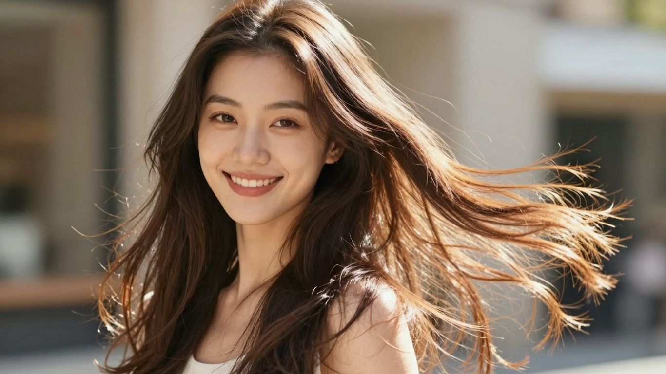 Woman with long, healthy, shiny hair