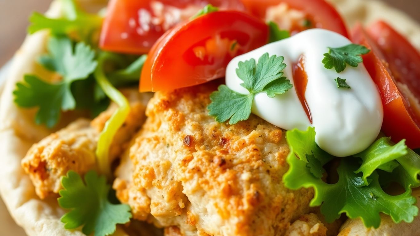 Greek chicken gyro with tzatziki sauce