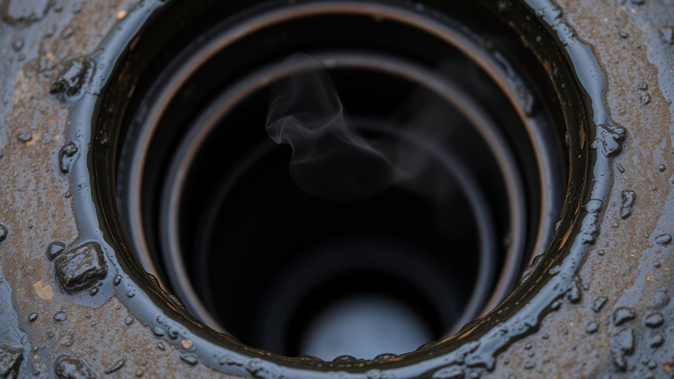 Close-up of a well seal with a slight mist escaping.