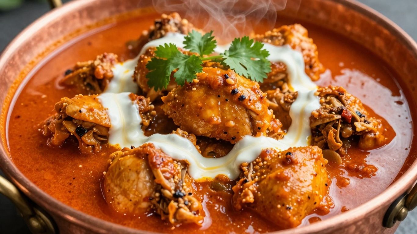 Spicy chicken curry with cilantro and cream