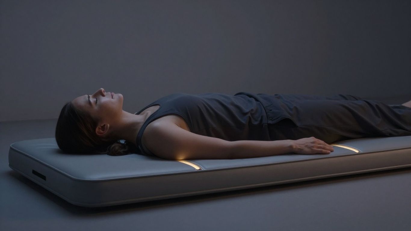 Person relaxing on a PEMF mat