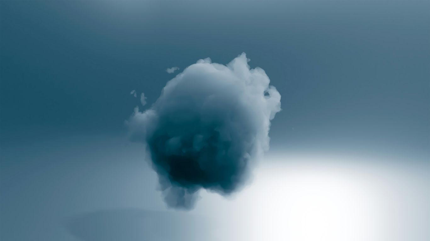 a large cloud is floating in the sky