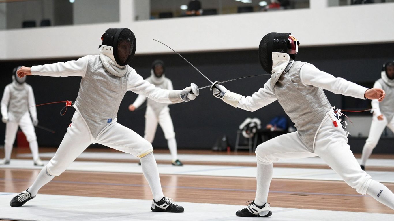 Young fencers in Sydney training together.