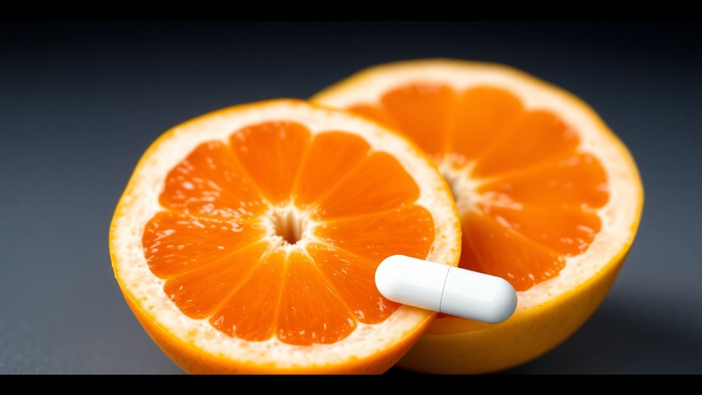 Cialis pill and grapefruit halves